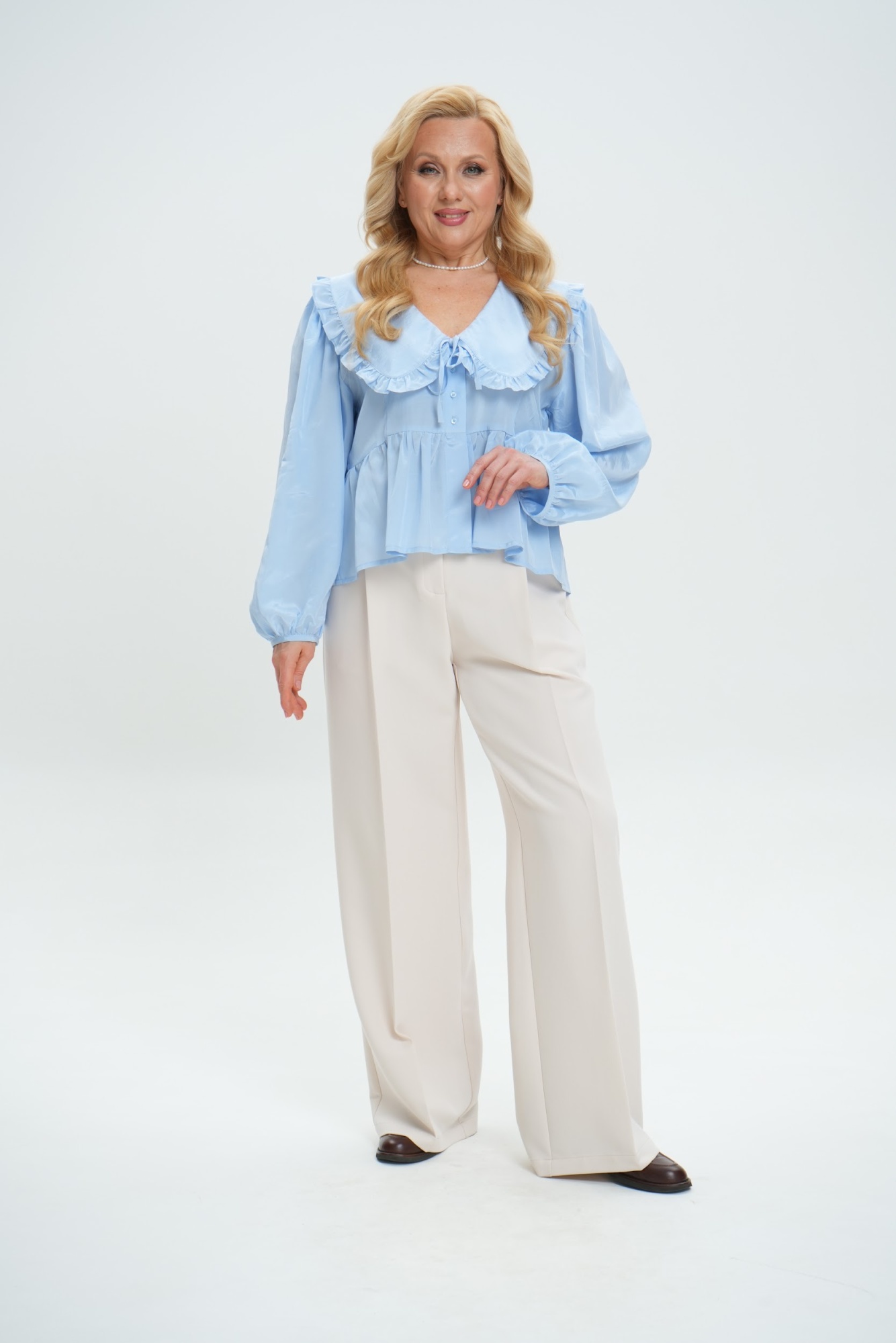 Блузка А147 Голубой