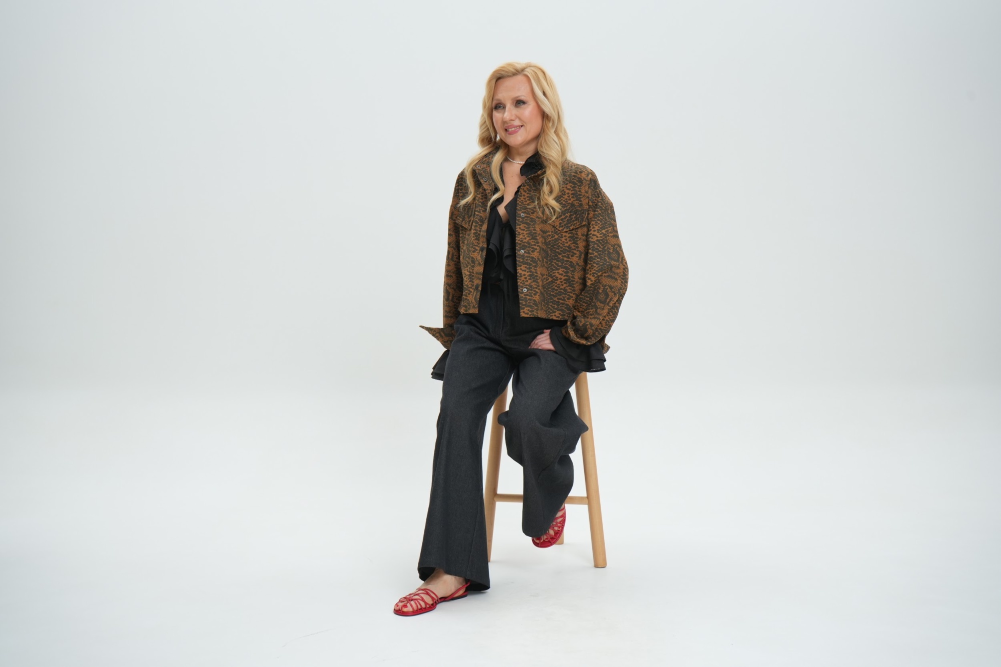 Куртка джинсовая А141 Леопардовый